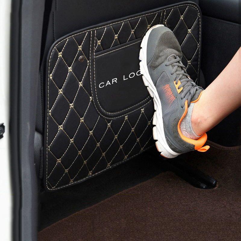 XOWS7 1pcs Leather Car Seat Back Anti Kick Pad Scratch Mat For Skoda Octavia Kodiaq Superb Yeti 2 A7 Tour RS Rapid Kodiak Fabia