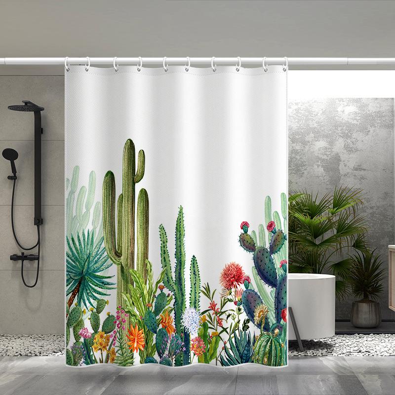 Bathroom Thickened Waterproof Curtain Mildew Proof Shower Curtain Shower Partition Curtain Shower Curtain Bathroom Curtain Free Perforation