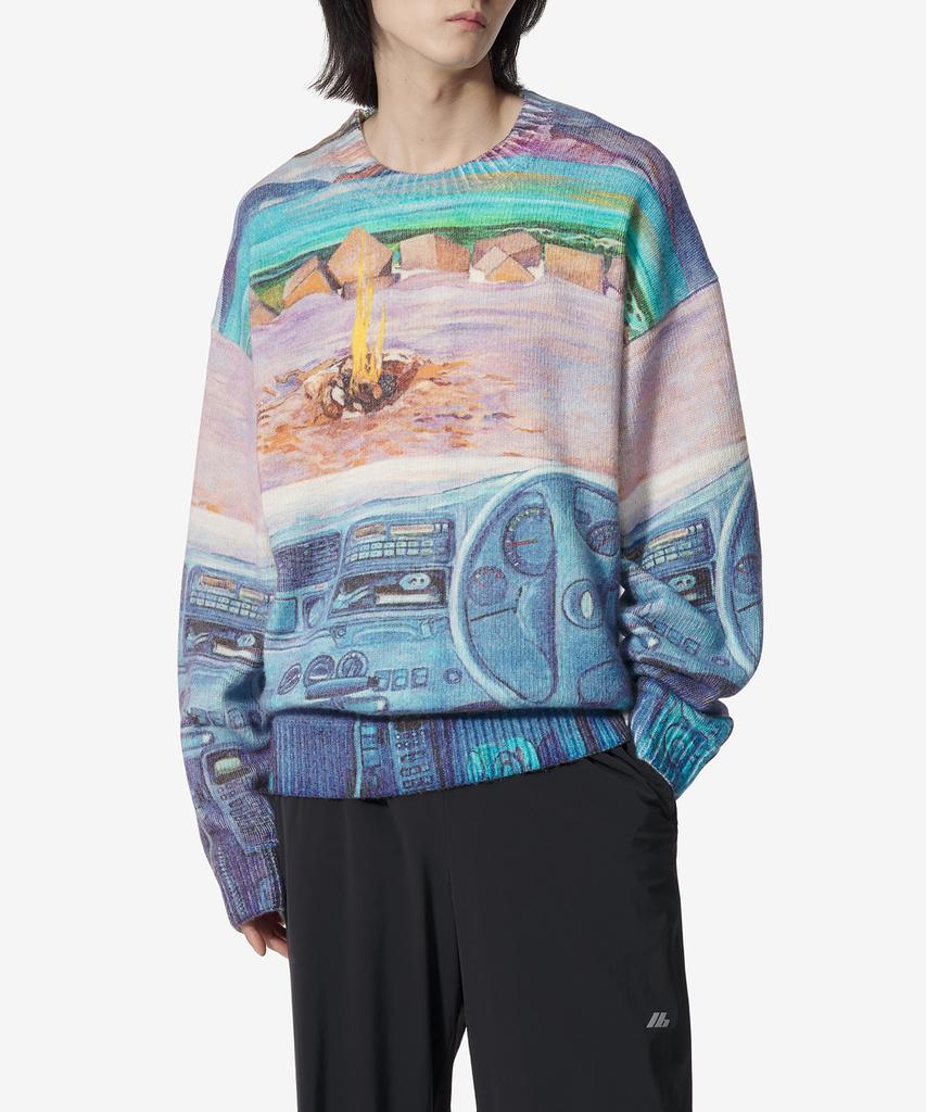Jw Anderson Art Print Sweater - Cornflower Blue / Kw1222Yn0373835