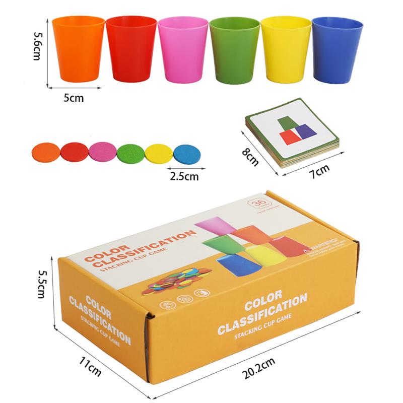Children's Stacked Cup Game Fun Color Classification Cup Logical Thinking Training Matching Table Game Educational Toys For Kid