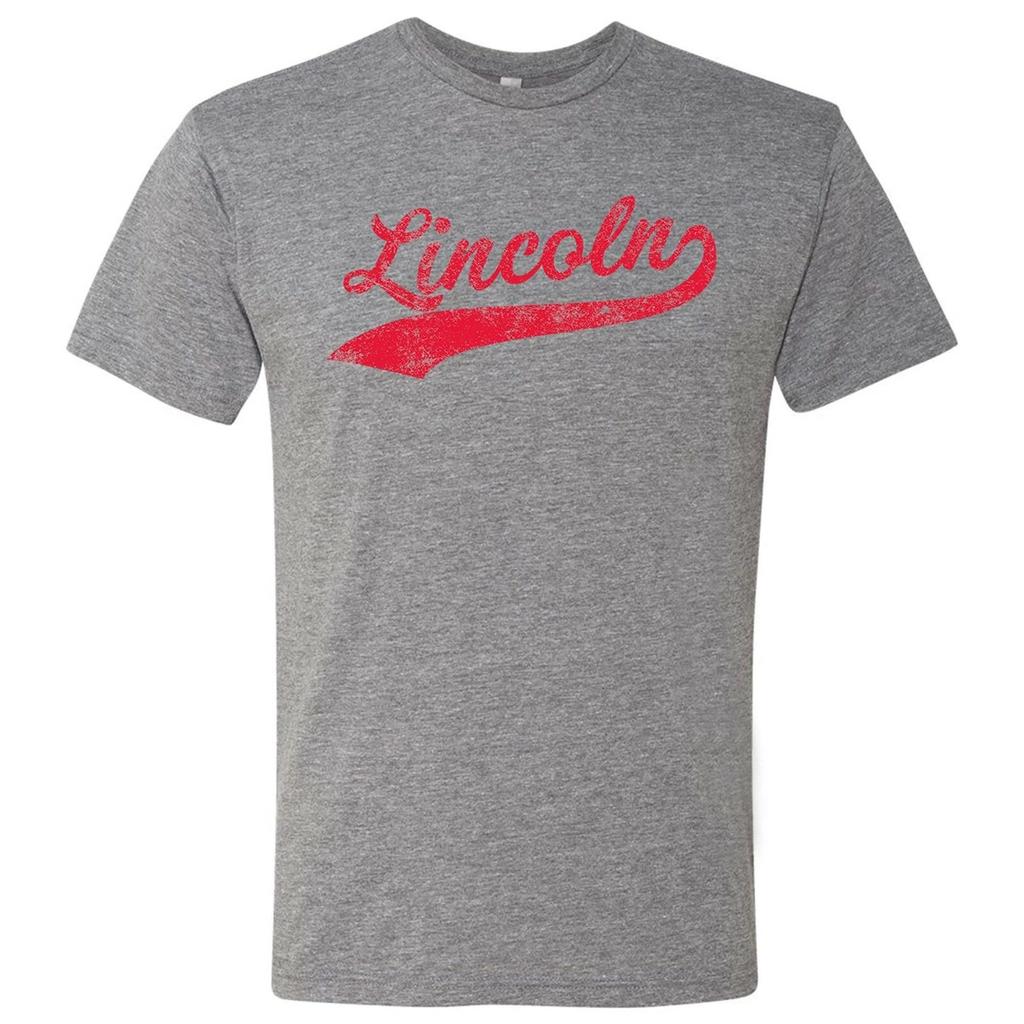 Lincoln City Baseball Script - Baseball Pride Triblend T Shirt - Premium Heather