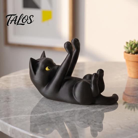 Стабильная подставка для телефона на стол, забавная держатель-кошка, 3D-печатная милая животная подставка для смартфона, исцеляющее настольное художественное украшение, стол, декоративный черный котенок