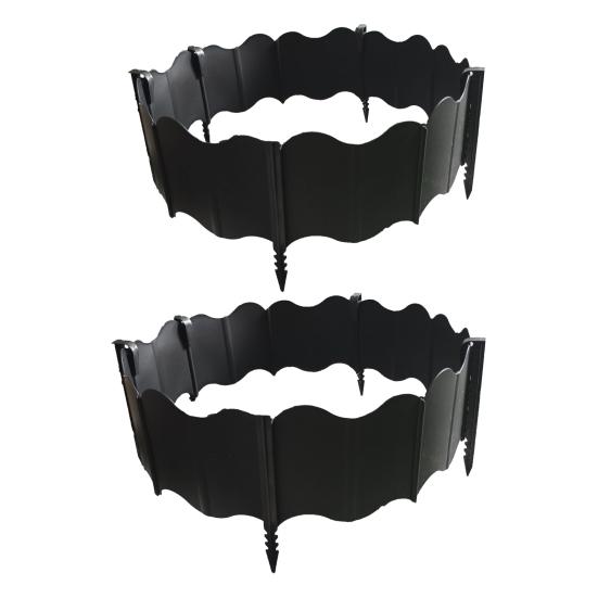 Садовая бордюрная лента Без копки Ландшафтный бордюр Соединяющиеся пластиковые бордюрные панели с колышками для газона, клумбы, забора