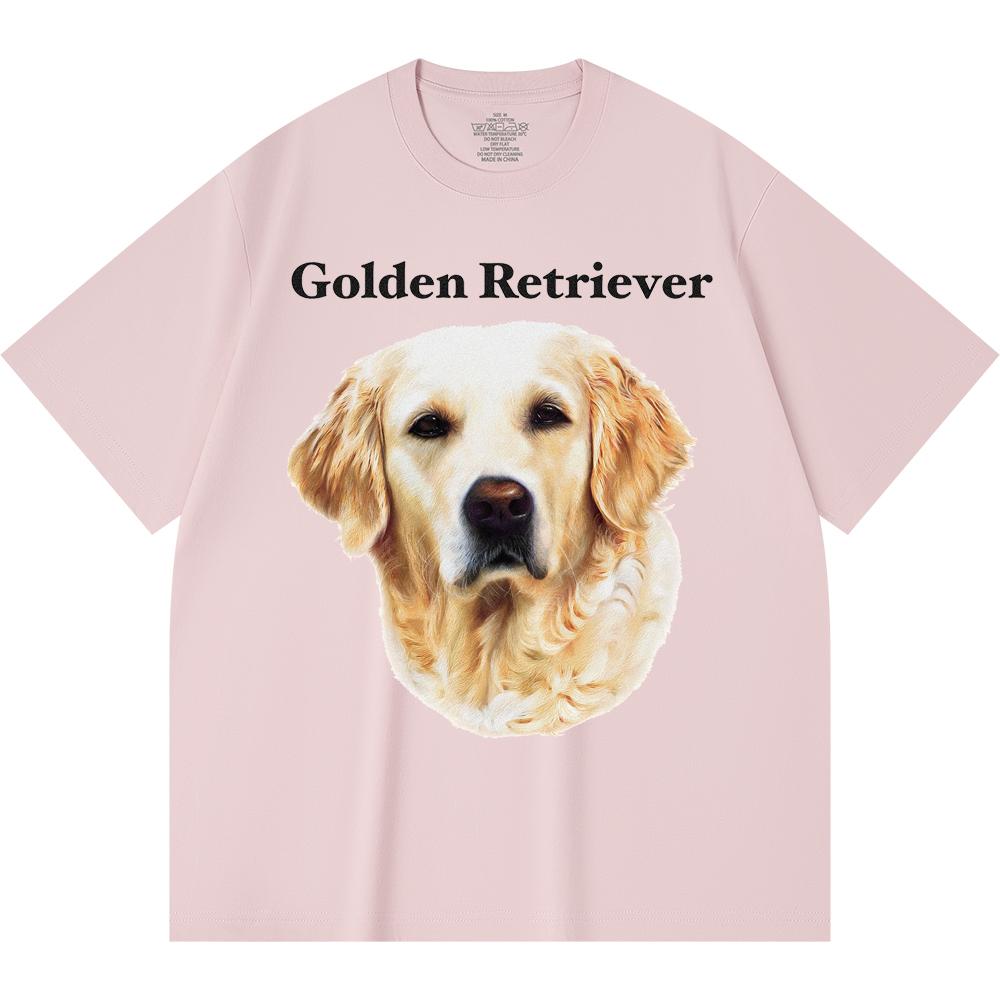 Футболка из 100% хлопка плотностью 230 г/м2 с принтом золотистого ретривера, забавная футболка из чесаного хлопка в стиле Харадзюку