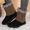 Fashion Fashion Knitted Tassel Snow Boots Women 2025 Winter Comfort Flat Heel Fur Ankle Boots For Woman Short Plush Non Slip Furry Shoes