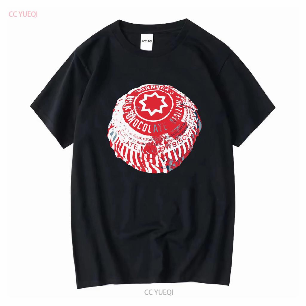 Tunnocks Tea Cake Pop Art White and Red Design T Shirt long or short sleeves vintage Washed designer clothes Comfortable