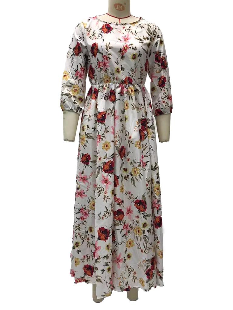 2025 Юго-Восточная Азия Женское облегающее платье-халат с принтом – Весенняя мода Длинная юбка