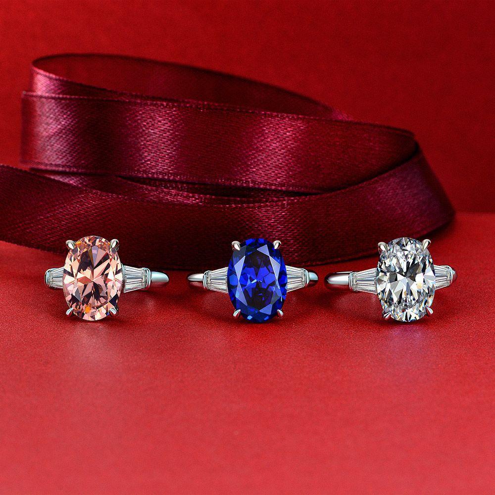 Ювелирные изделия Tancision, кольцо с искусственным драгоценным камнем, овальное простое элегантное ретро-роскошное серебряное кольцо с бриллиантом, кольцо в подарок.