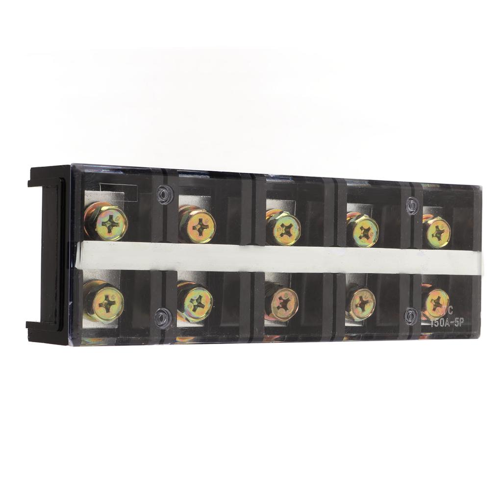 150A 600V Wire Barrier Block Terminal Strip Thickened Dual Row Terminal Strip with Transparent