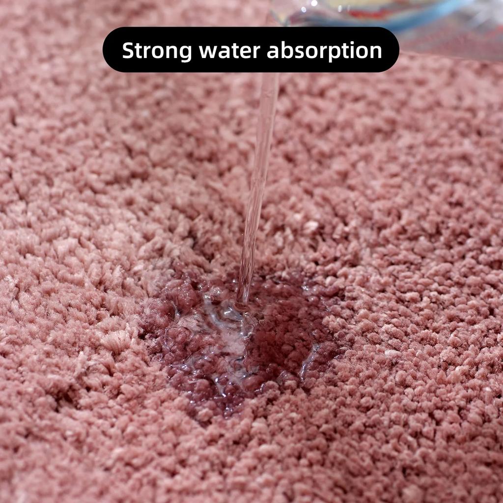 U-shaped Thickened Bathroom Floor Mat, Plush Material, Bathtub Absorbent Mat, Anti Slip Foot Mat, Bathroom Small Carpet, Entranc