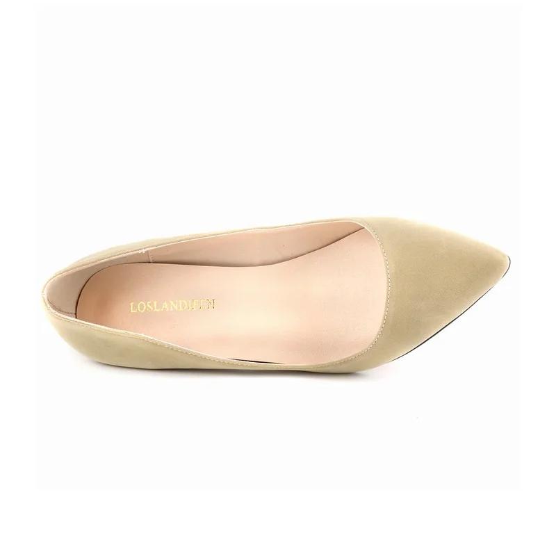 Весенне-осенняя женская обувь на высоком каблуке, однотонная, дышащая, с нескользящей подошвой, латексной стелькой, рабочая, свадебная обувь, большой размер