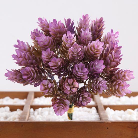 1 букет, имитация ананасовой травы, не увядающая, реалистичная, пластиковая, 30 головок сосновой шишки, ананасовая трава для офиса