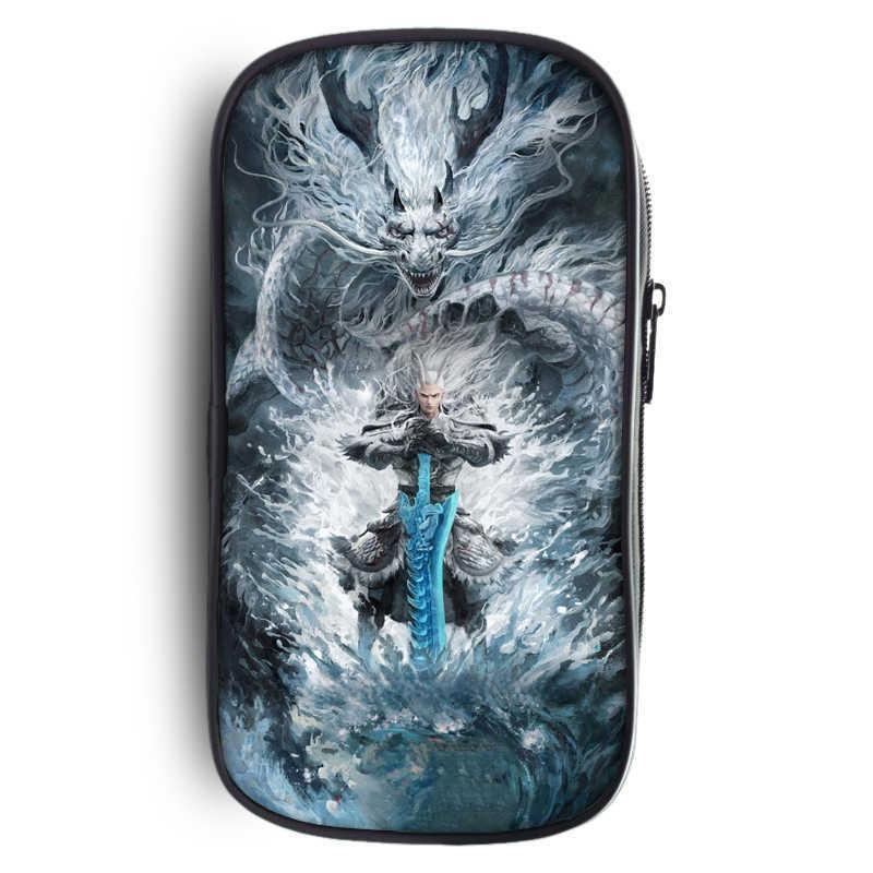 Fabric Nezha Oxford Pencil Case Organizer For Students And Teens Storage Bag