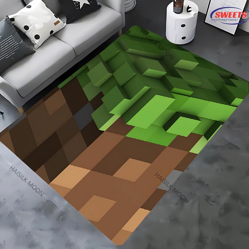 15 размеров Забавные ковры с пиксельным принтом Нескользящий ковер Большие размеры Ковры для зоны Коврики для двери для спальни Гостиной Игровой комнаты