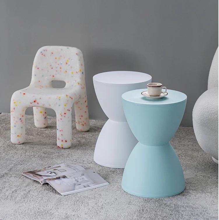 Пластиковый табурет, прикроватный столик, креативный дизайн, песочные часы, модная сменная обувь, круглая пирс, мебель для дома