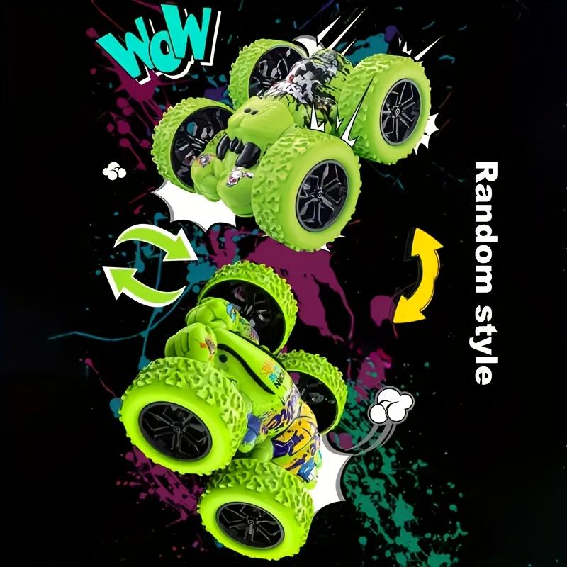 Игрушечные машинки 4WD Inertial Stunt Monster Truck - Двусторонняя езда, Прочная пластиковая конструкция, Яркие цвета и Бум! Дизайн - Подарок на день рождения/Рождество