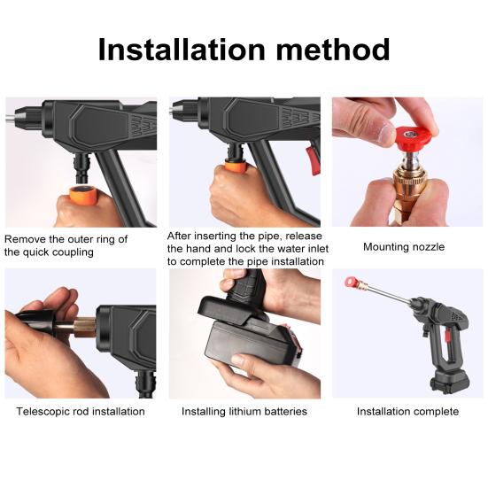 Беспроводная мойка высокого давления, электрическая стиральная машина для автомобиля, аккумуляторная, 300 Вт, очиститель высокой мощности, ручная мойка высокого давления