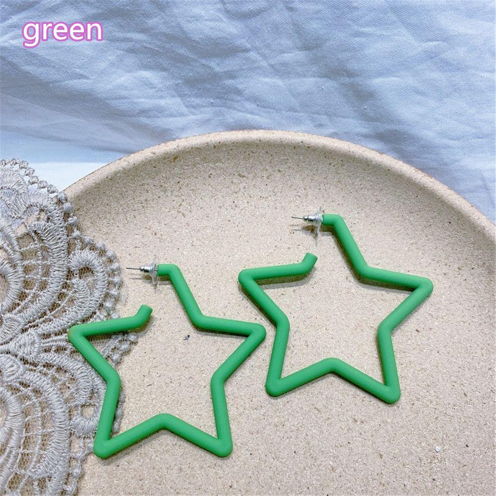 Винтажная Мода Индивидуальность Геометрические Серьги Красочная Звезда Яркая Флуоресценция Серьги-Кольца