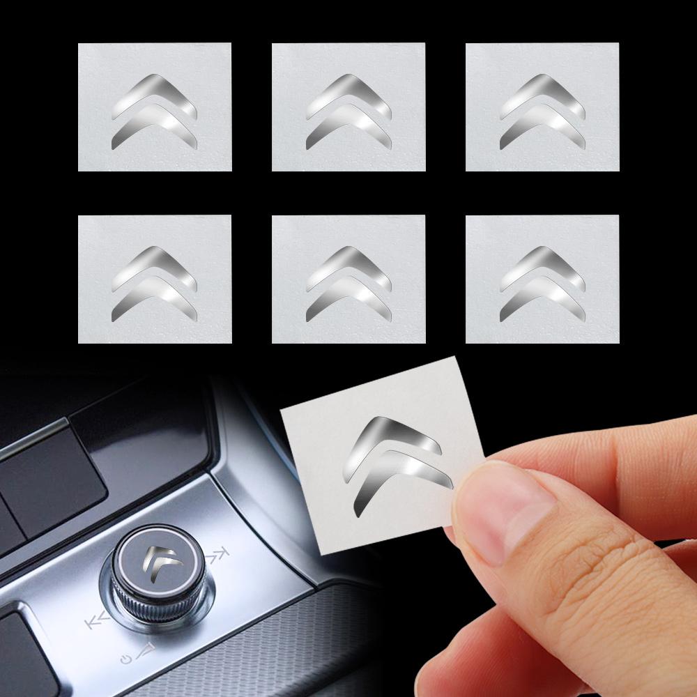 GEFR3 5/10Pcs Car Interior Nickel Badge Stickers Phone Key Decoration For Citroen C4 Picasso Xsara C5 Aircross Cactus C1 C3 C6 Elysee