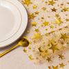 Gold Star Glitter Metallic Table Runner Bling Star Table Cloths Runner Thin Mesh Tabletop Metallic Roll for Home Party Dinner