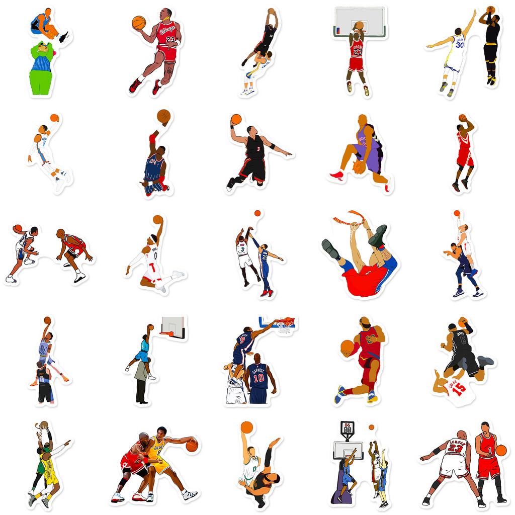 50 Nba - Классические наклейки для баскетбола Nba, коллекция звезд баскетбола, чехол для мотоцикла и автомобиля