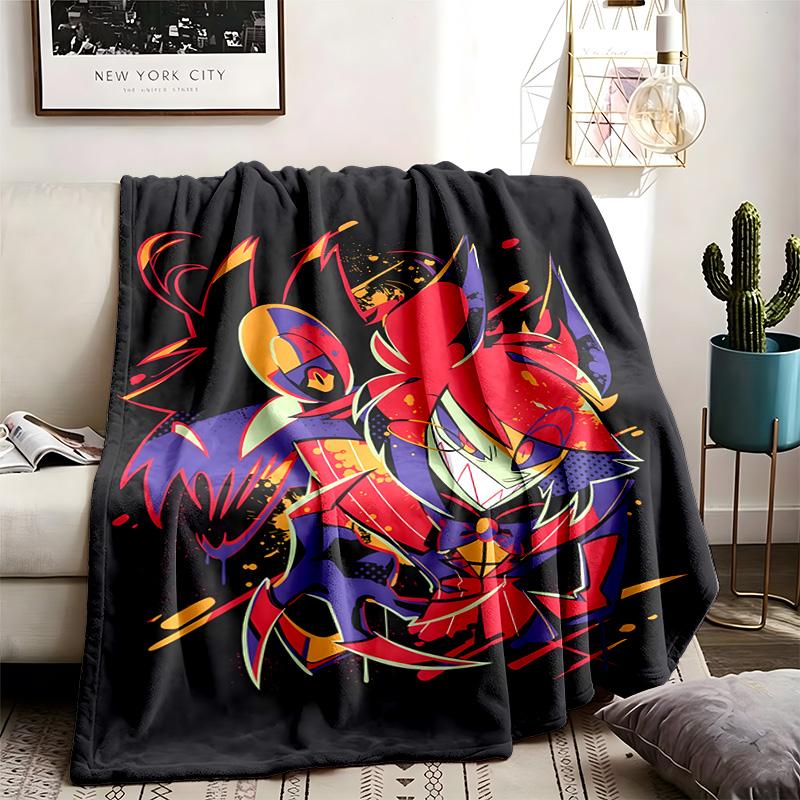 Hazbin Hotel Theme Blanket Suitable For The Sofa Camping And Travel Made Of Soft Flannel Material An Ideal Gift For Occasions Such As Birthday