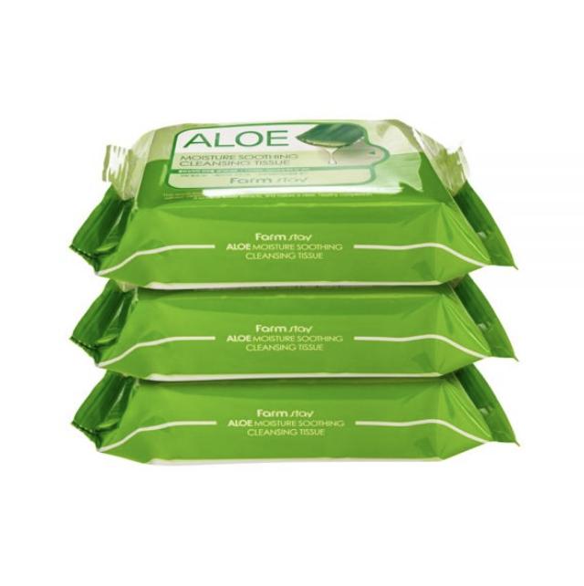 FARM STAY Aloe Moisture Soothing Cleansing Tissue (3 Options)