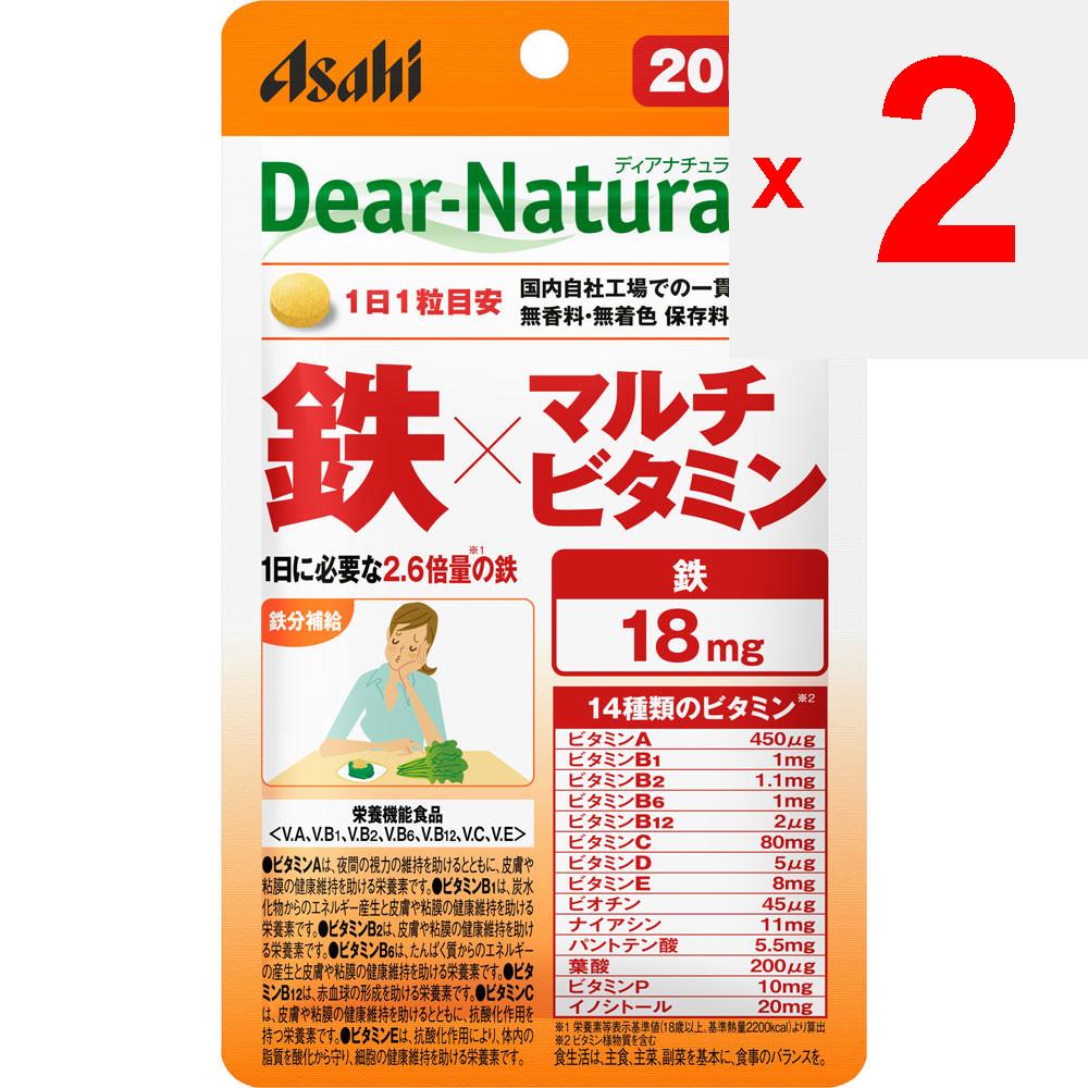Asahi Dear-Natura Style Iron x Multivitamin 20 капсул Препараты железа Минералы Препараты железа