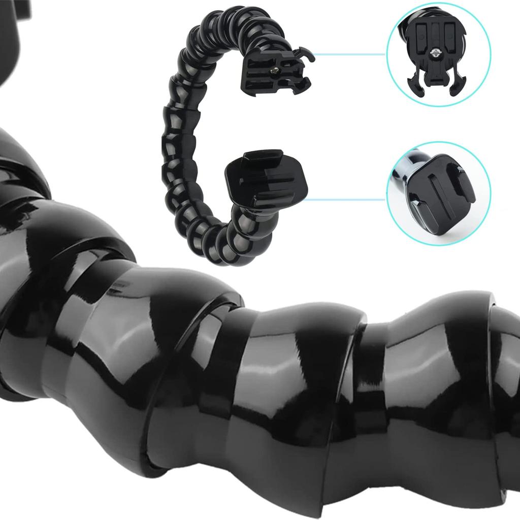 Flex Clamp Arm Mount With Adjustable Gooseneck Flexible Jaws Clip Bracket Holder For GoPro Hero 10 9 8 7 4 Action Camera Support