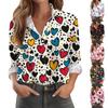 Women's Shirt Blouse Print Button Long Sleeve Casual Basic Shirt Collar Regular Top