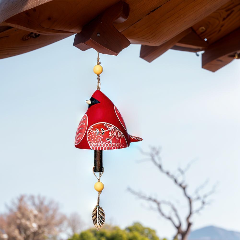 Cute Bird Bell Chimes Bird Bell Wind Chimes Hanging Rustic Wind Chime for Wall Window Door Garden Decoration Bird Pendant