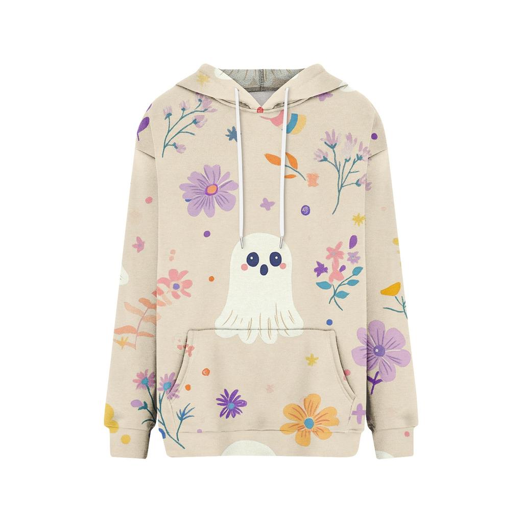 Women's Fashion Casual Long Sleeve Hooded Printed Sweatshirt
