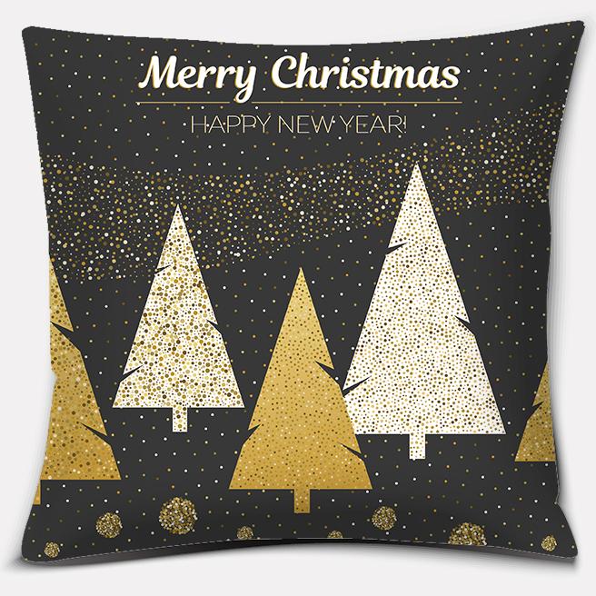 Золотое Рождественское украшение серии Подушка Подарок Украшение для дома и офиса Подушка Спальня Диван Автомобиль Чехлы