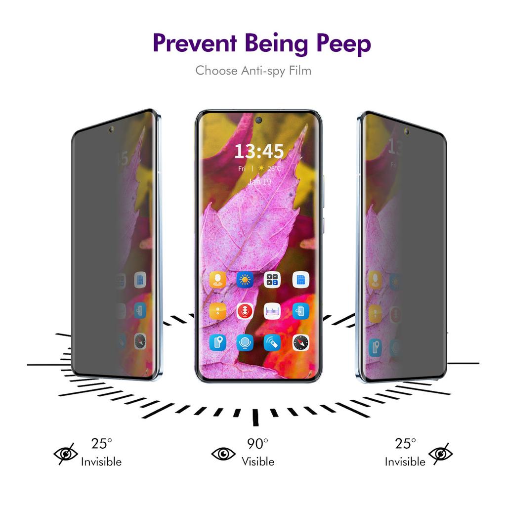 Защитная пленка для экрана ENKAY HAT PRINCE Privacy для Motorola Edge 50 Fusion 5G/Moto G85 5G/S50 Neo 5G 3D изогнутое закаленное стекло антишпионская пленка