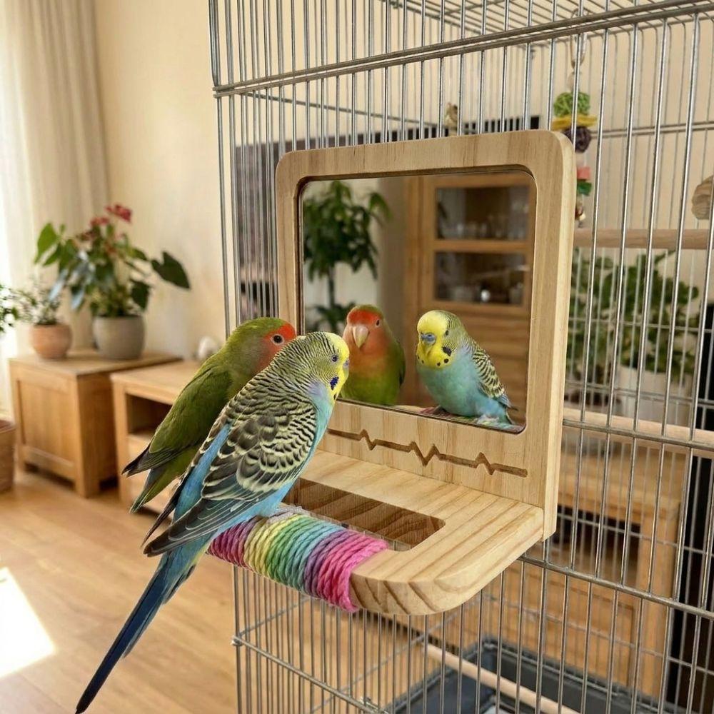 Anti-slip Wood Bird Training Stand Bite Resistant Birds Grinding Perch Holder Foraging Activity