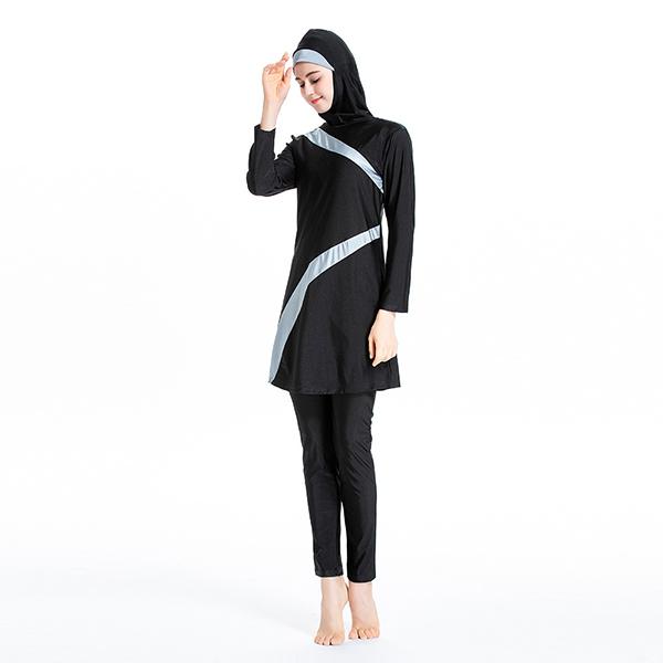 Women's High Elasticity Swimsuit Muslim Beach Swimwear Burkini Full Cover Islamic Beachwear