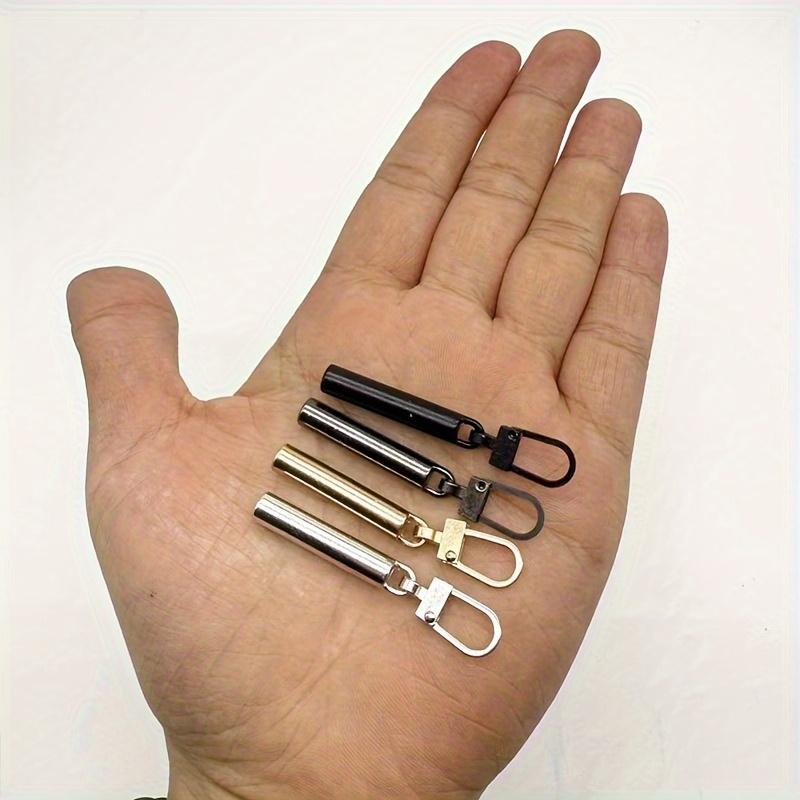 4 Pcs Universal Detachable Metal Zipper Pull Tabs Tool Free Replacement for Luggage Clothes Jackets Shoes and Boots Small Hole