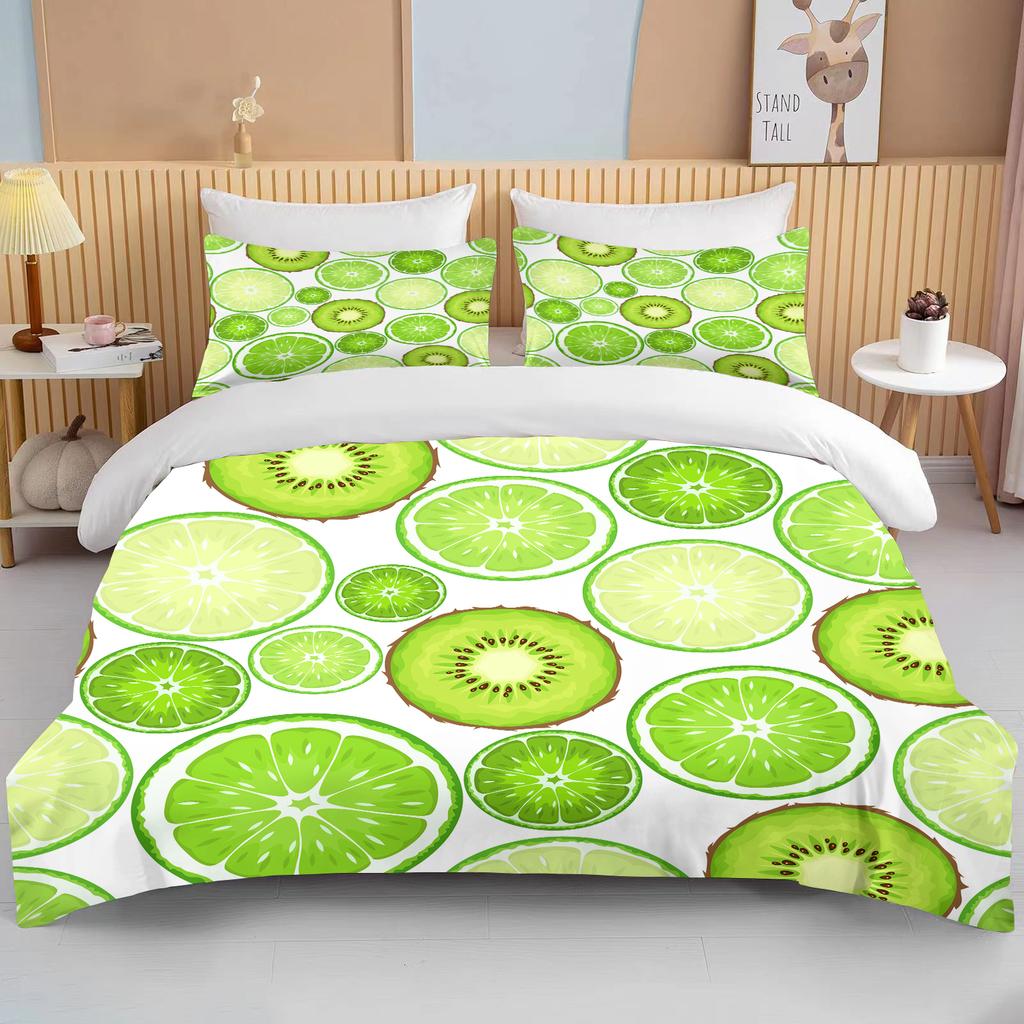 10 Sizes Fruit Pattern Bedding Three Piece Set King Size Double Bedding Set Microfiber Duvet Cover Set Queen Duvet Cover Set