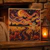 Handmade Ghost Pumpkin Art Halloween Faux Pearl DIY Kit, 3D Bead Embroidery Craft Set, Spooky Haunted House Goat Witch Wall Art, Seasonal Home