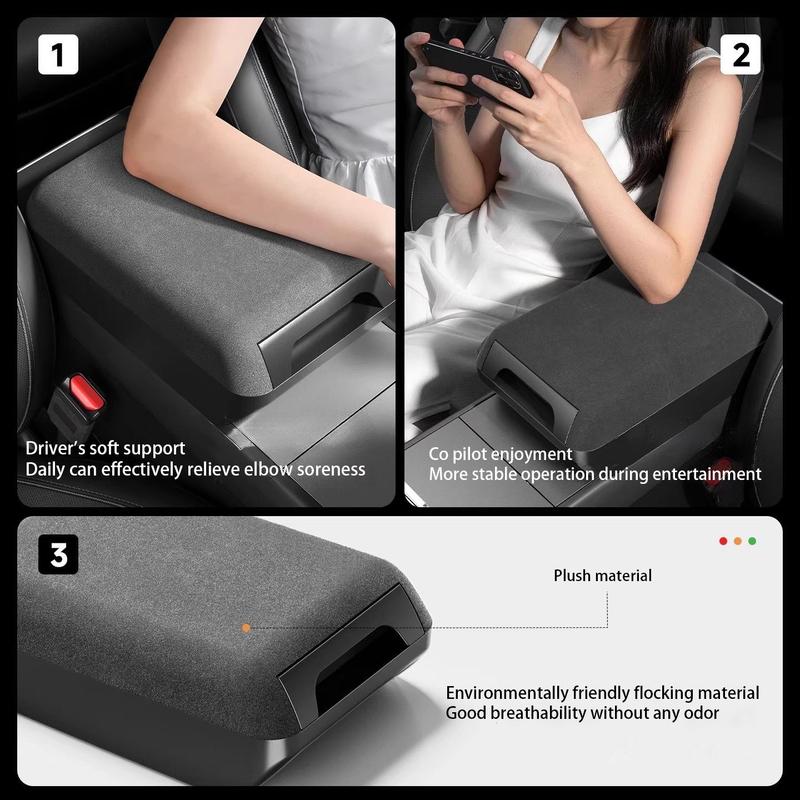 For Tesla Model YL/LY/3 2024-2026 Center Console Arm Rest Lid Armrest Box Height Increasing Storage Box