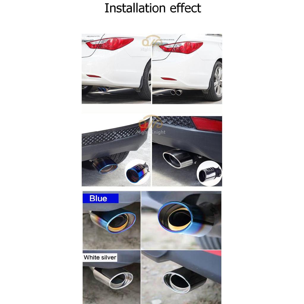 Universal Car Vehicle Modification Square Exhaust Muffler Steel Tail Pipe