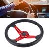 14-дюймовый универсальный руль для автомобиля из ПУ кожи и алюминиевого сплава, с кнопкой звукового сигнала, модифицированный красный