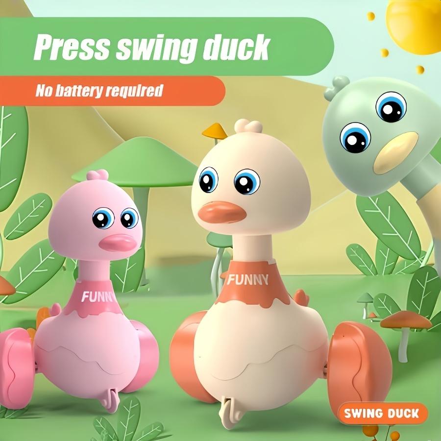 1pc Press and Go Little Duck Car Toy, No Battery Needed, Manual Operation, Animal Theme, Plastic, Multicolor Ideal Christmas or Birthday Gift