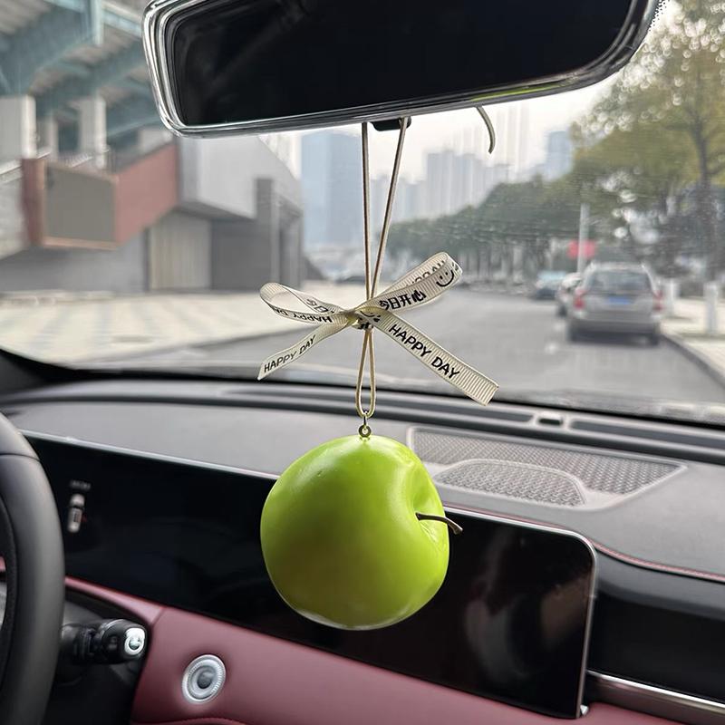 Simulated Fruit Car Ornament Cute Foam Fruit Decoration Persimmon, Orange, Peach Shapes Auto Interior Decor Accessories