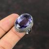 Кольцо с ограненным африканским аметистом Кольцо из стерлингового серебра 925 пробы Ручной работы Антикварное кольцо Красивое украшение с драгоценным камнем Винтажное кольцо Регулируемое