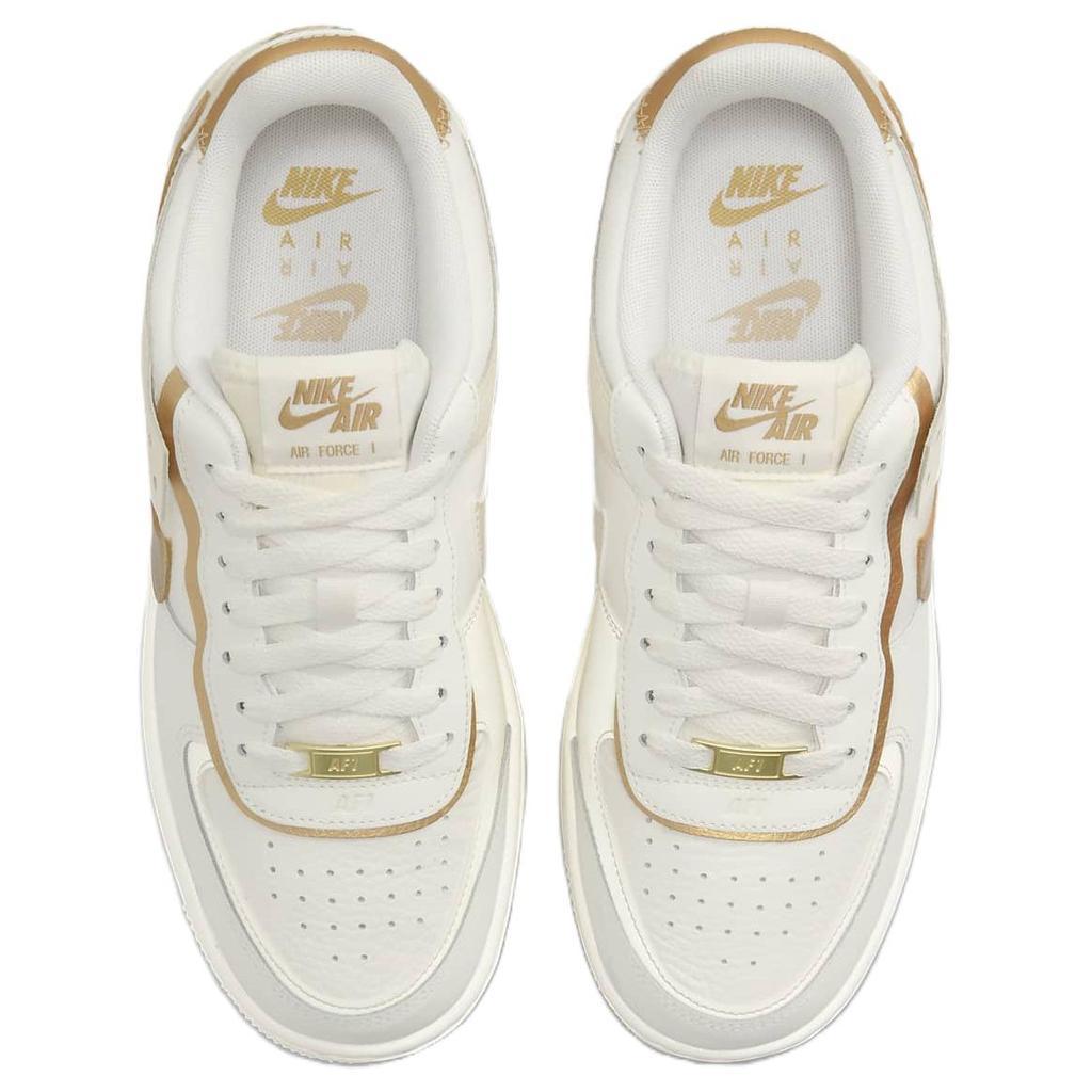 Nike Air Force 1 Shadow Sail Metallic Gold Women Sneakers Cream Coconut-Milk DZ1847-108
