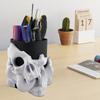 Подставка для ручек в виде черепа, подставка для кистей для макияжа, держатель для хранения в ванной, органайзер для стола в виде скелета