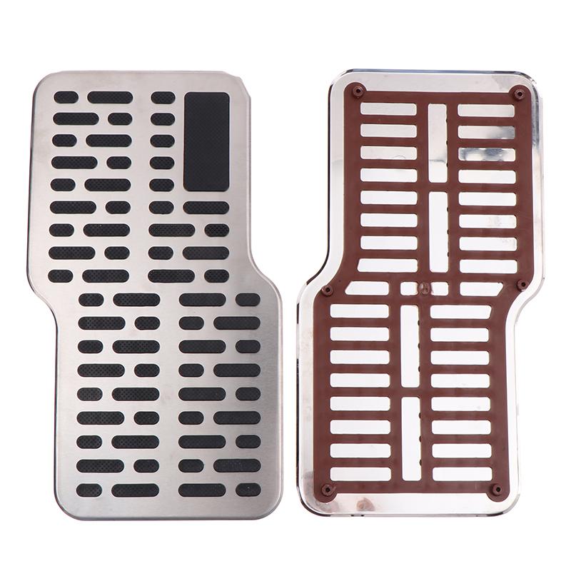Auto Foot Rest Pedal Plate Floor Carpet Mats Non-Slip Stainless Heel Pad For Truck Suv Black Beige Brown Car Accessories