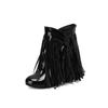 Autumn Winter New Fashion Warm Fluff Ankle Boots Women Round Toe Casual Flat Height Increased Tassel Fringe Shoes Botas De Mujer