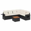 VidaXL Salon de Jardin avec Coussins 7 pcs, Canapés de Terrasse, Ensemble de Meubles de Patio, Mobilier d'Extérieur, Noir 3256910